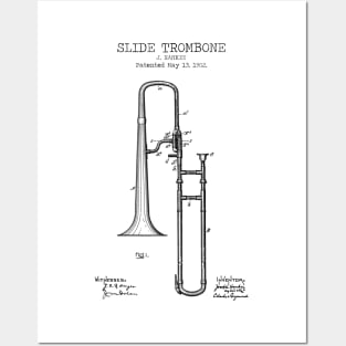 SLIDE TROMBONE patent Posters and Art